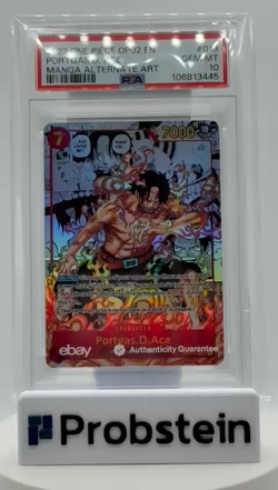 2023 One Piece OP02 En Manga Alternate Art #013 Portgas D. Ace PSA 10 GEM MINT - Image 2