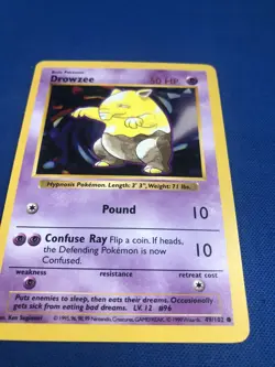 Drowzee 49/102 Pokemon Card Base Set Shadowless Near Mint 1999 TCG Common - Image 2