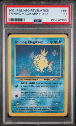 PSA 1 Shining Magikarp Holo 2001 Pokemon Neo Revelation 66/64 Pokemon Card - Image 1