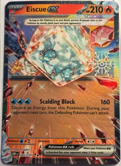 Eiscue ex (Holiday Calendar) 042/197 Snowflake Stamp Promo Pokemon Card Holo NM - Image 1