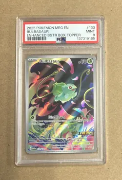 2025 Pokemon Mega Evolution Bulbasaur Stamped Promo Card #133 PSA 9 - Image 1