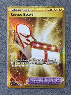 Rescue Board 225/167 Hyper Rare Full Art Gold Pokemon Card Trainer TWM EN - Image 1
