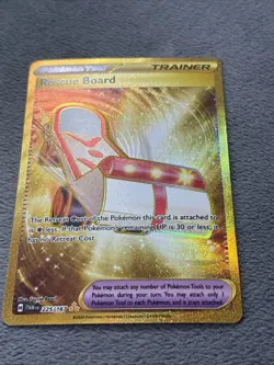 Rescue Board 225/167 Hyper Rare Full Art Gold Pokemon Card Trainer TWM EN - Image 2
