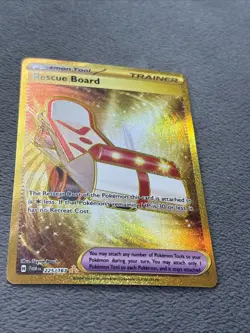 Rescue Board 225/167 Hyper Rare Full Art Gold Pokemon Card Trainer TWM EN - Image 3