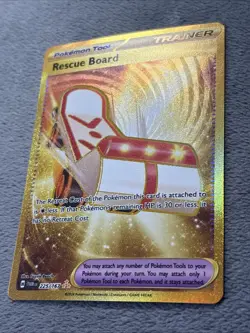 Rescue Board 225/167 Hyper Rare Full Art Gold Pokemon Card Trainer TWM EN - Image 4