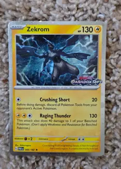 Zekrom 066 2023 Pokemon Paradox Rift Stamped Cosmos Holo Promo Card NM+ - Image 1