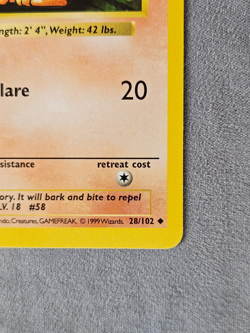 Growlithe 28/102 1st Edition Pokemon Base Set - Image 5
