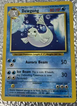 Dewgong 025/102 Base Set Regular Uncommon Unlimited Singles Pokemon Card LP - Image 1