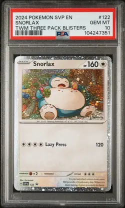 Snorlax Black Star Promo #122 Cosmos Foil Holo Card PSA 10 Pokemon TCG - Image 1