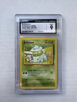 Pokemon TCG Bulbasaur Base Set 44/102 Regular Unlimited Common CGC 9 - Image 1