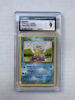 Pokemon TCG Squirtle Base Set Original 63/102 CGC 9 Mint - Image 1