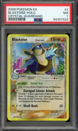 [PSA 7] Blastoise 2/100 - EX Crystal Guardians Holo Rare Delta Species POKEMON - Image 1