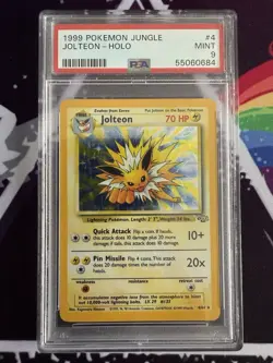 Pokemon TCG Vintage Jolteon 1999 Jungle Set 4/64 Graded PSA 9 Holo W/Extras - Image 1