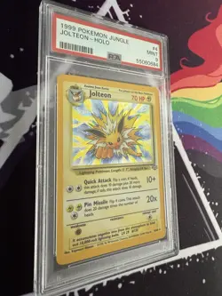 Pokemon TCG Vintage Jolteon 1999 Jungle Set 4/64 Graded PSA 9 Holo W/Extras - Image 2