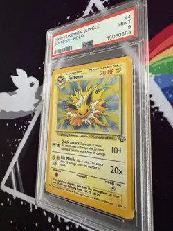 Pokemon TCG Vintage Jolteon 1999 Jungle Set 4/64 Graded PSA 9 Holo W/Extras - Image 3