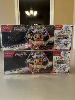 LOT OF 2 - Pokemon Prismatic Evolutions Surprise Box & Booster Bundle Sams Club - Image 1