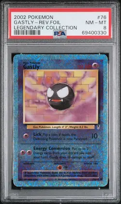 2002 Pokemon Legendary Collection Gastly Reverse Foil PSA 8 - Image 1