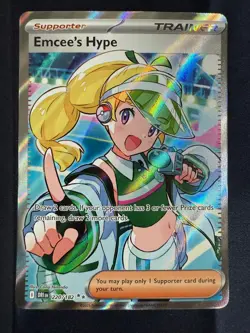 Pokemon Destined Rivals Emcee's Hype 220/182 Ultra Rare NM English - Image 1