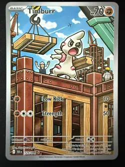Pokemon Black Bolt Timburr 125/086 Illustration Rare NM English - Image 1
