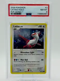 Pokemon TCG Latias Holo 3/17 Pop Series 7 2008 PSA 8 NM-Mint - Image 1