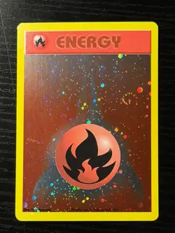 Pokemon League Promo ENERGIZE YOUR GAME Fire Energy Card Vintage Swirl! - Image 1