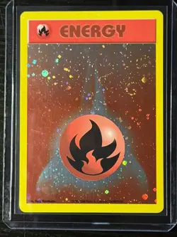 Pokemon League Promo ENERGIZE YOUR GAME Fire Energy Card Vintage Swirl! - Image 4