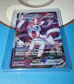 Pokemon TCG Sylveon VMAX Evolving Skies Holo Ultra Rare Card 075/203 NM Full Art - Image 1