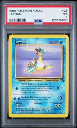 1999 POKEMON FOSSIL #25 LAPRAS PSA 7 - Image 1