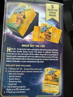 Disney Lorcana Lilo & Stitch Gift Box 5 Booster Packs Promo Ravensburger - Image 2