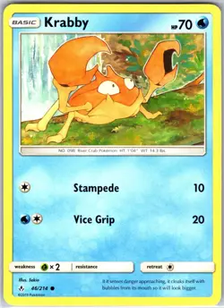 Krabby 46/214 Common Regular Card SM - Unbroken Bonds Pokemon TCG LP - Image 1