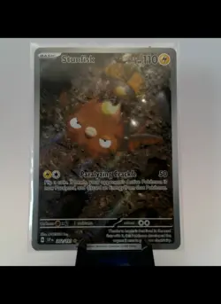 Pokemon Card Stunfisk 202/191 Surging Sparks Illustration Rare Near Mint - Image 1