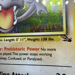 CGC 8.5 Aerodactyl Fossil 1st Edition Cosmos Holo 1/62 Prerelease Pokemon Card - Image 5