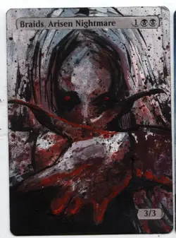 Braids, Arisen Nightmare Altered Art Mtg Hand Painted Card Commander - Image 1