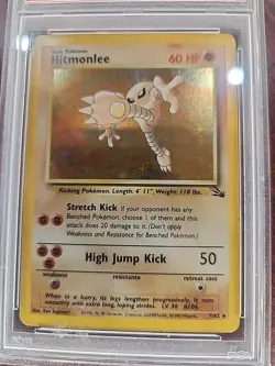 Hitmonlee Fossil Holo Pokemon Card WOTC NM Mint PSA 8 - Image 5