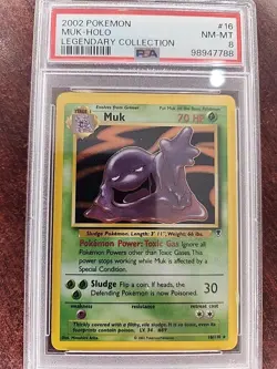 Muk Legendary Collection Holo Pokemon Card WOTC NM Mint PSA 8 - Image 1