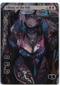 Liliana of the Veil Altered Art Mtg Hand Painted Card Commander - Image 1