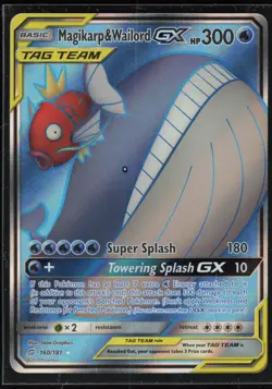 Pokemon TCG Magikarp & Wailord GX (Full Art) #160/181 SM - Team Up - Image 1