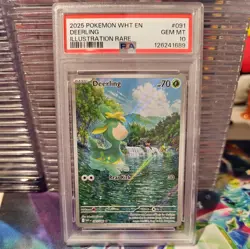 2025 POKEMON WHT EN-WHITE FLARE ILLUSTRATION RARE #091 DEERLING PSA 10 - Image 1