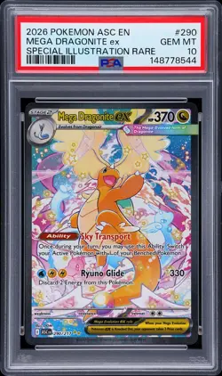 2026 POKEMON ASCENDED HEROES SPECIAL ILLUSTRATION RARE MEGA DRAGONITE EX PSA 10 - Image 1