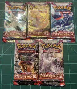 Pokemon TCG Paldea Evolved Booster Packs 5 Art Set - Image 1