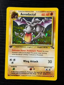 Pokemon TCG RARE COSMOS Aerodactyl Prerelease Promo Holo Foil Near Mint European - Image 1