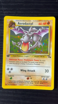 Pokemon TCG RARE COSMOS Aerodactyl Prerelease Promo Holo Foil Near Mint European - Image 2