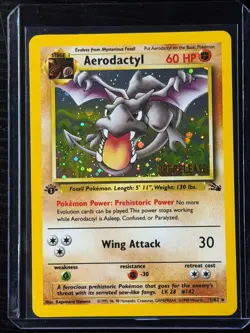 Pokemon TCG RARE COSMOS Aerodactyl Prerelease Promo Holo Foil Near Mint European - Image 4
