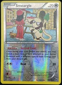 Smeargle 123/162 Rev Reverse Holo XY Breakthrough Pokemon NM - Image 1