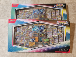 LOT OF 2 Pokemon Prismatic Evolutions Lucario & Tyranitar ex Premium Collection - Image 1