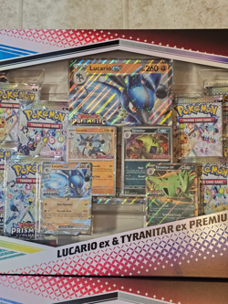 LOT OF 2 Pokemon Prismatic Evolutions Lucario & Tyranitar ex Premium Collection - Image 3