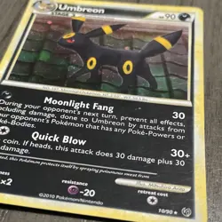 POKEMON UMBREON #10/90 - HOLO RARE - UNDAUNTED - 90HP TCG CARD - Image 5