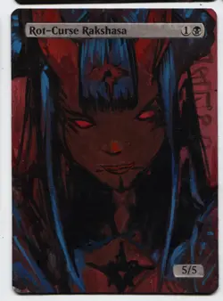 Rot-curse Rakshasa Altered Art Mtg Hand Painted Card Commander - Image 1