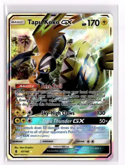 Pokemon Card Tapu Koko GX 47/145 Full Art Ultra Rare SM-Guardians Rising - Image 1