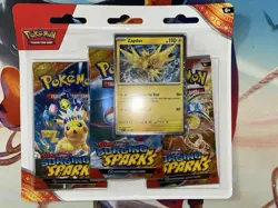 Pokemon Scarlet & Violet Surging Sparks 3-Pack Blister | Zapdos - Image 1
